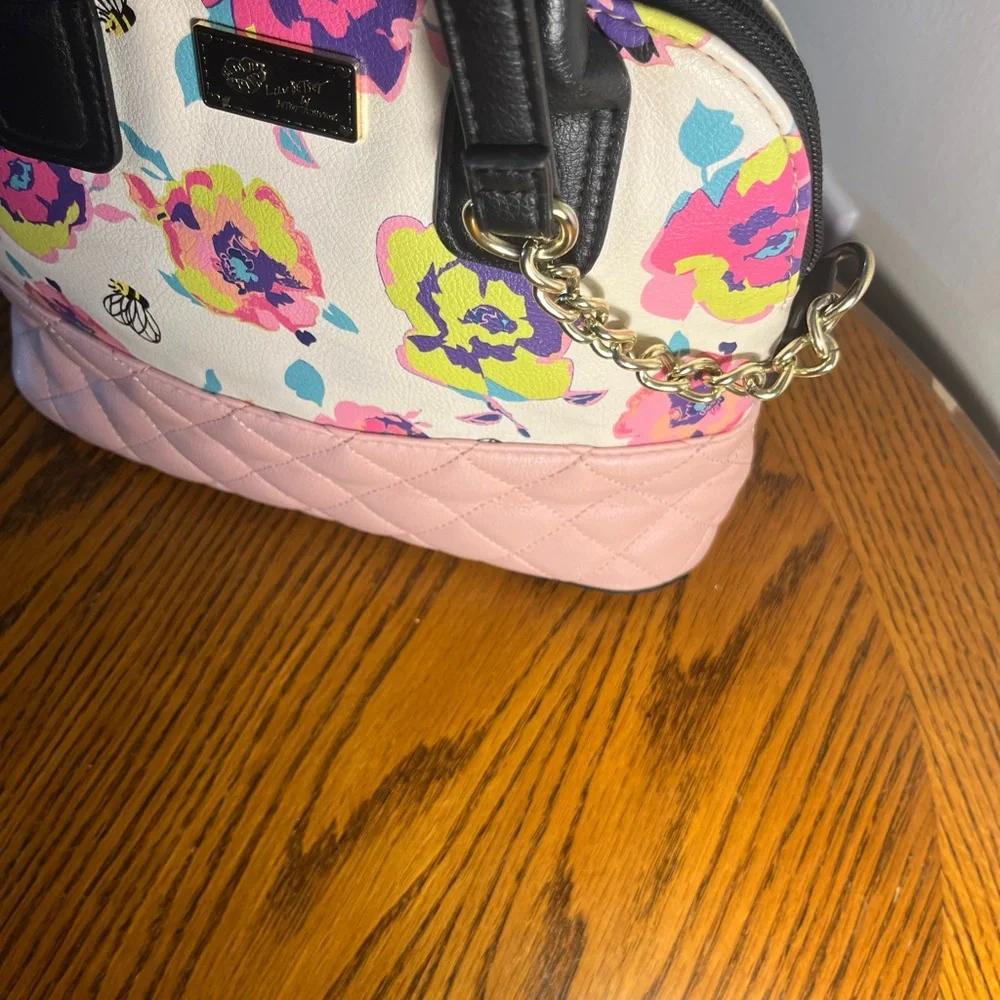 Betsey Johnson Pink Crossbody Bag with Floral Accents - Picture 2 of 9